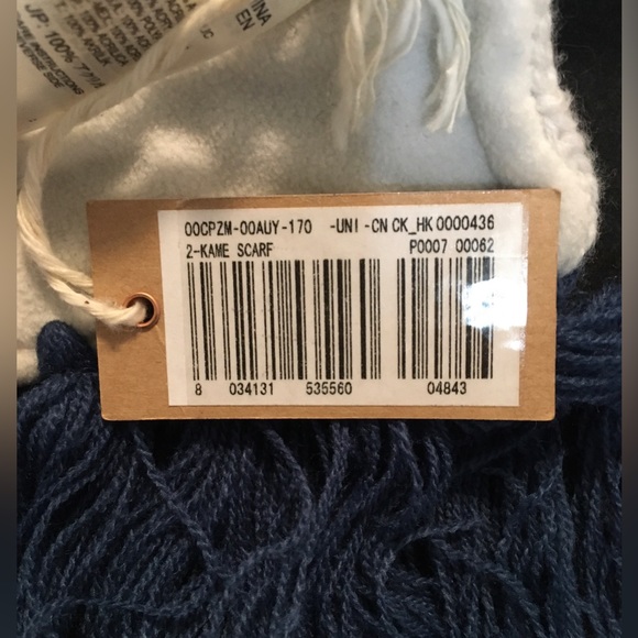 Diesel - Unique White And Blue Heavy Weight Knit Winter Scarf - Picture 9 of 10